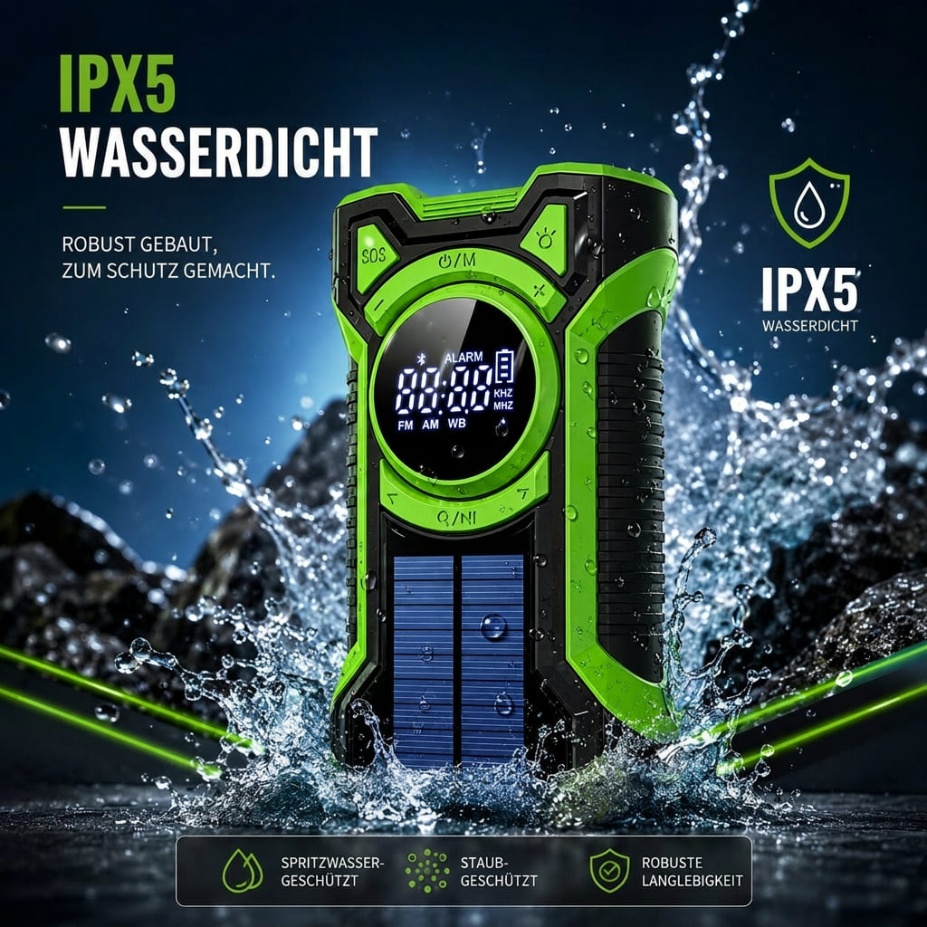 Crisis Radio radio awaryjne — tuner AM/FM, korbka i ładowanie solarne, lampa LED, powerbank do telefonu