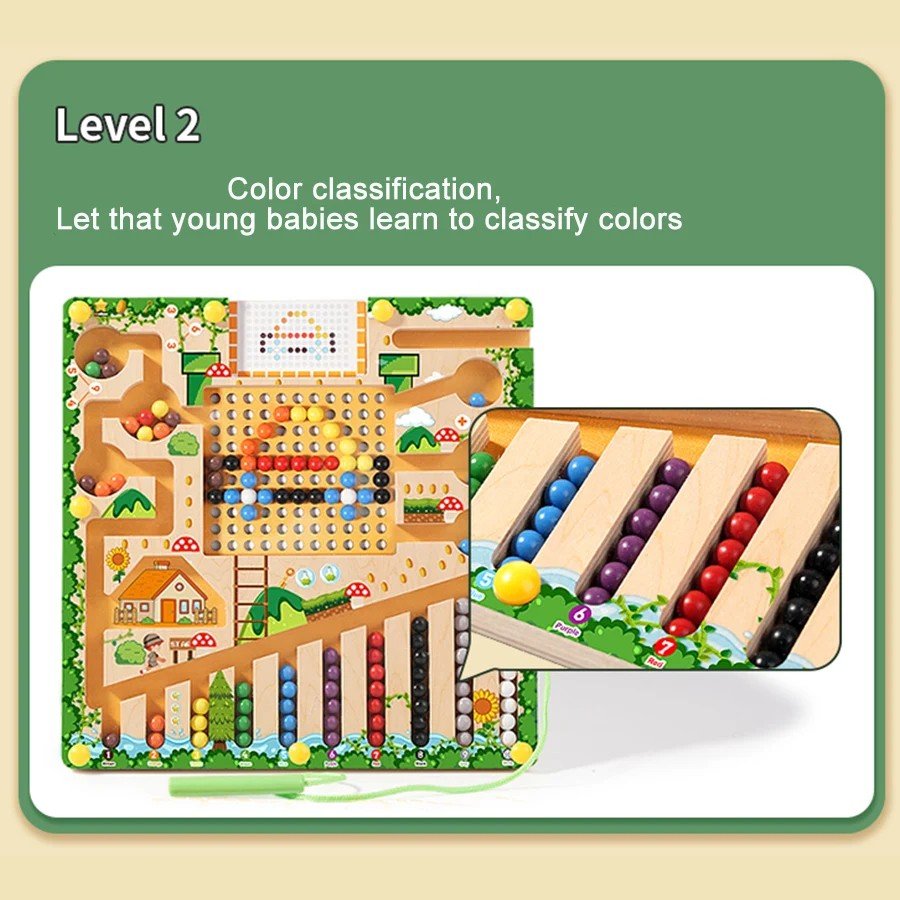 Wooden Magnetic Maze for Counting & Logic | Ka-mostore