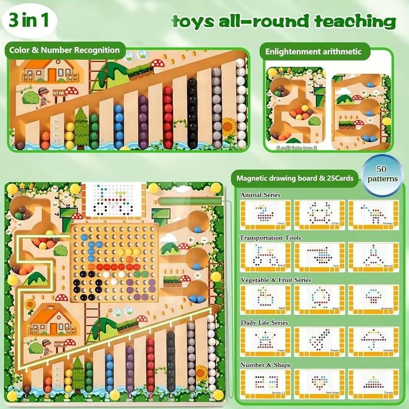 Wooden Magnetic Maze for Counting & Logic | Ka-mostore