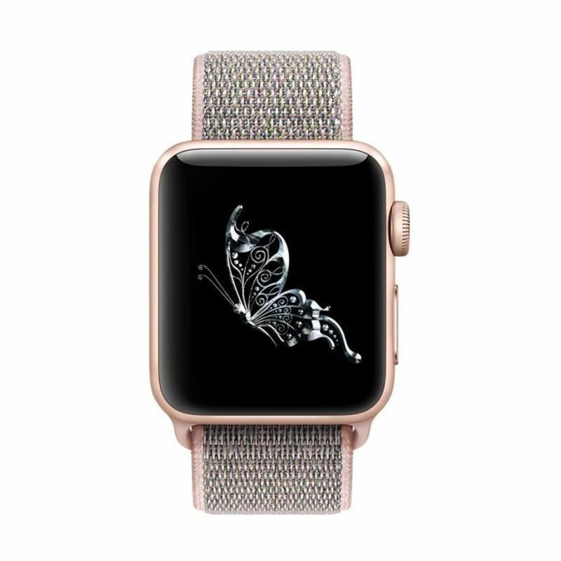 Měkký růžový nylonový řemínek pro Apple Watch