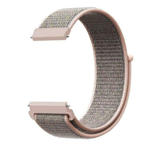 Bracelet pour Samsung Galaxy Watch 6 — 40 mm, nylon tissé, gris et rose, ajustement par Velcro