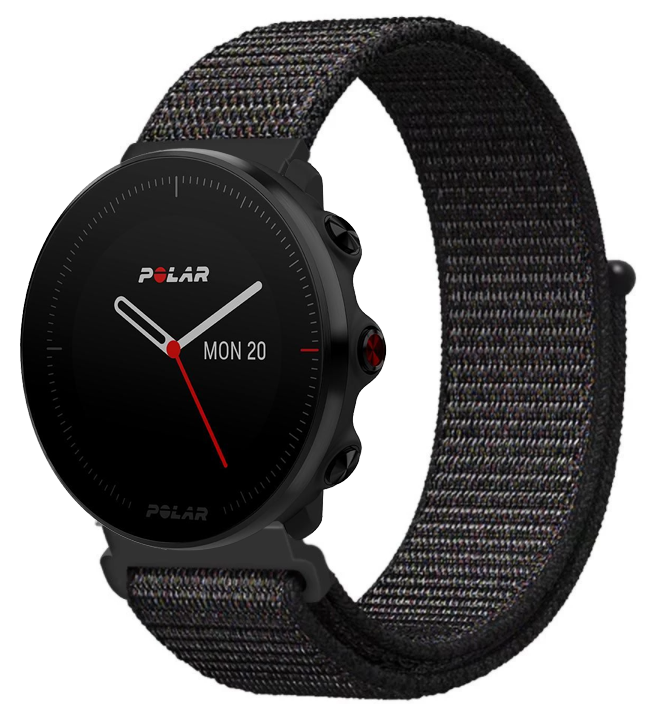 Bracelet de montre en nylon noir — Remplacement pour Polar Vantage M