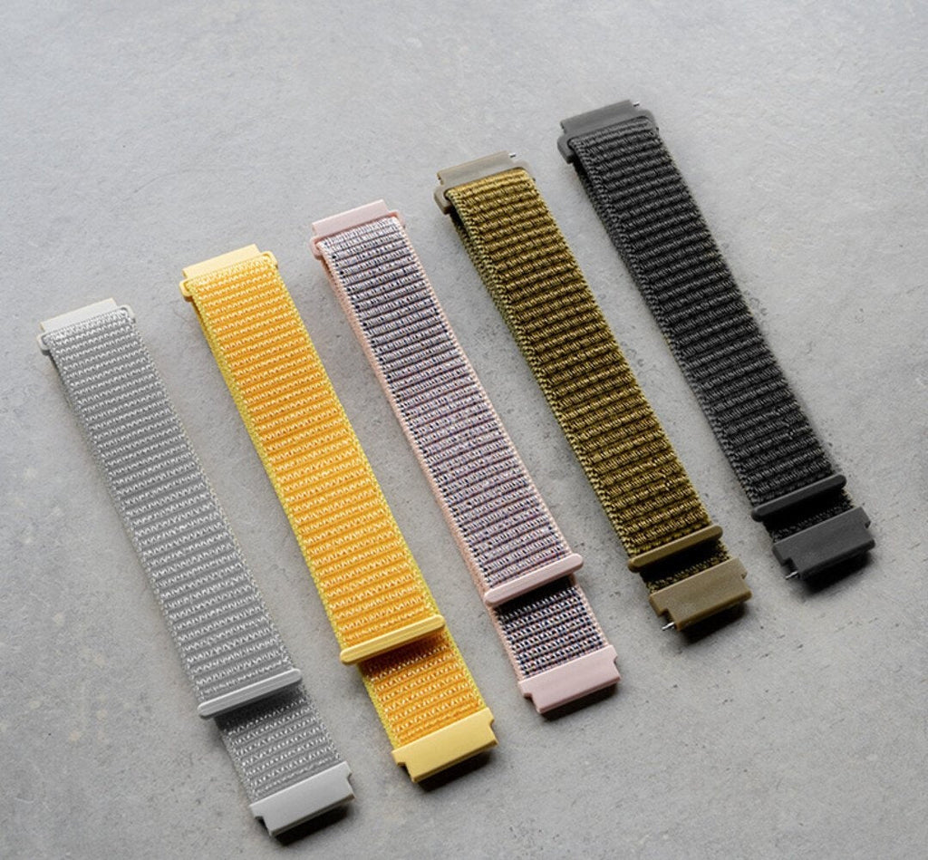 40 mm nylonarmband för Samsung Galaxy Watch 7 – grått och rosa