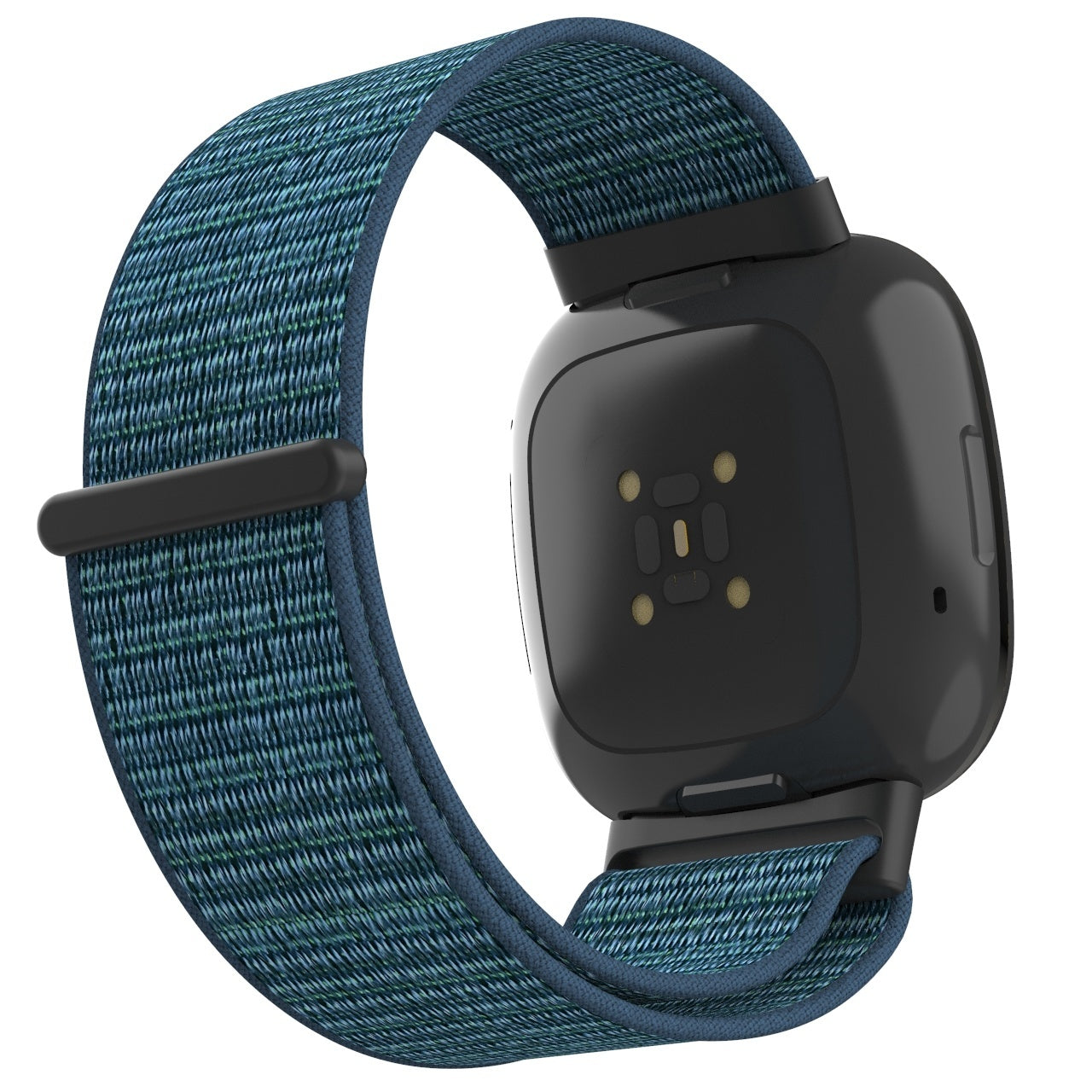 Modrý nylonový řemínek pro chytré hodinky Fitbit Versa 4 – zapínání na suchý zip