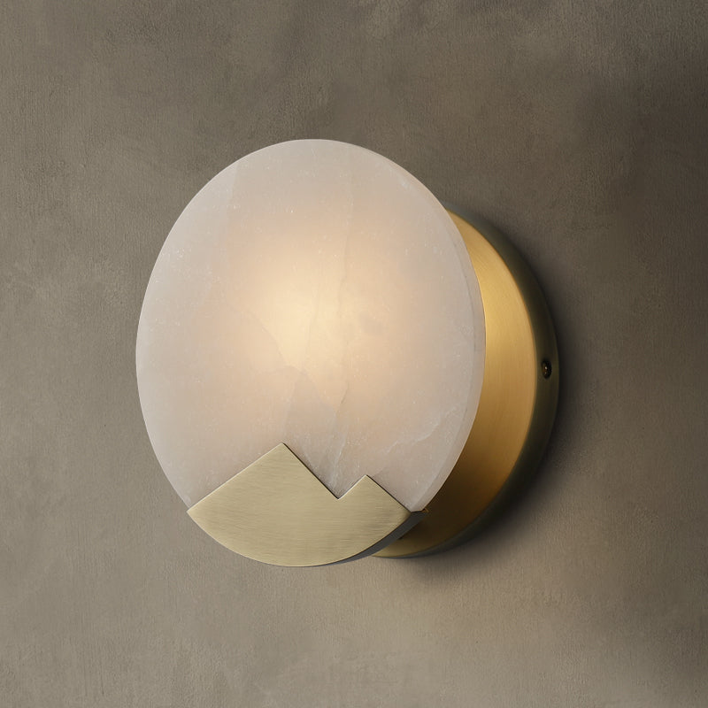 Luminux Marble Wall Light With Led And Brass Accents In Nordic Style Interiors, Elegant Lighting