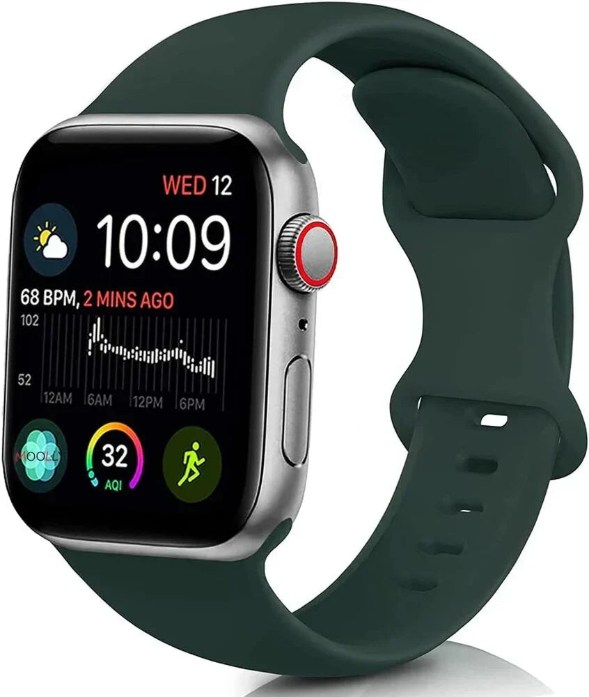 Apple Watch-silikonerem — klassisk olivengrøn, dobbelt løkkelukning