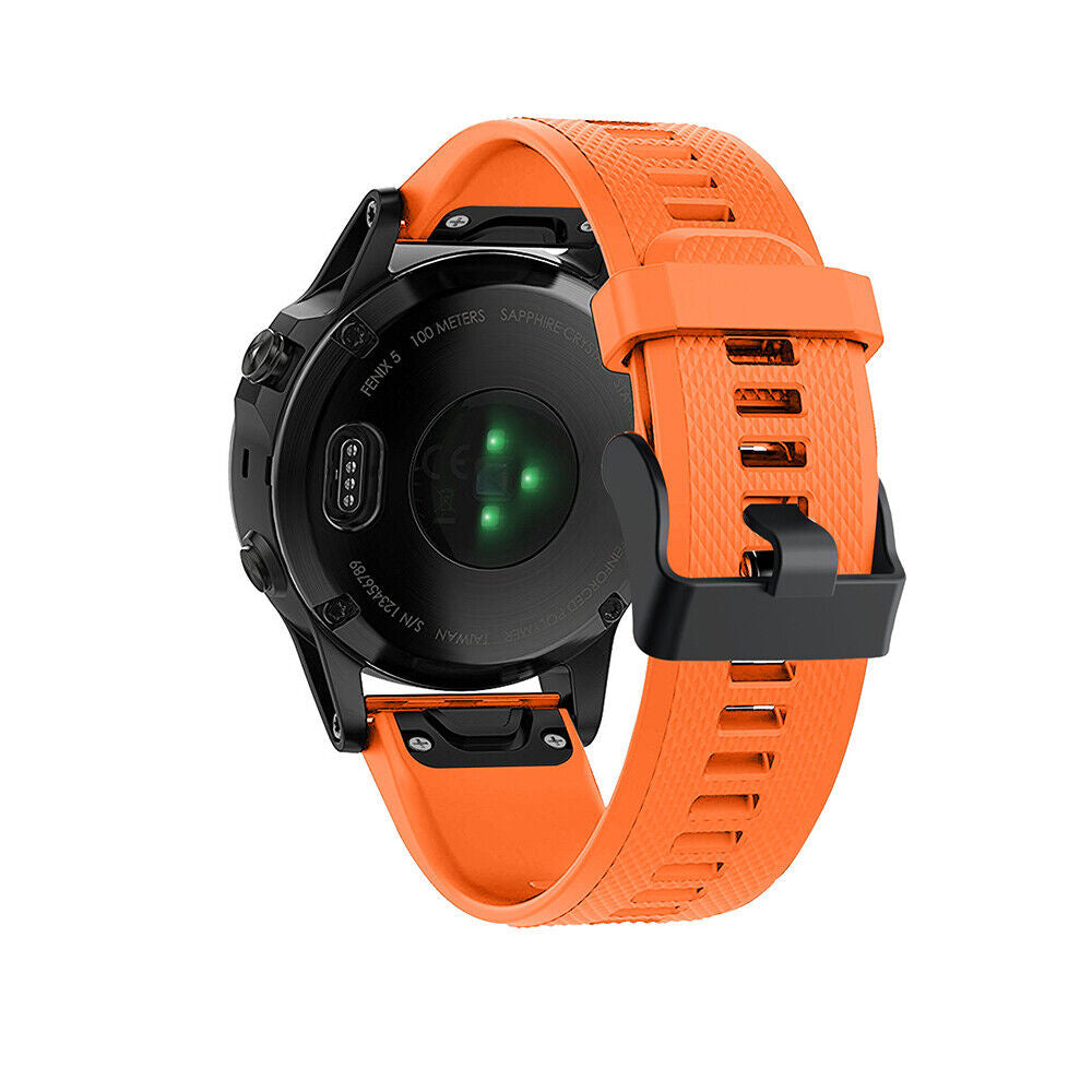 Garmin Fenix 5 Plus und 6 Pro orangefarbenes Silikonarmband