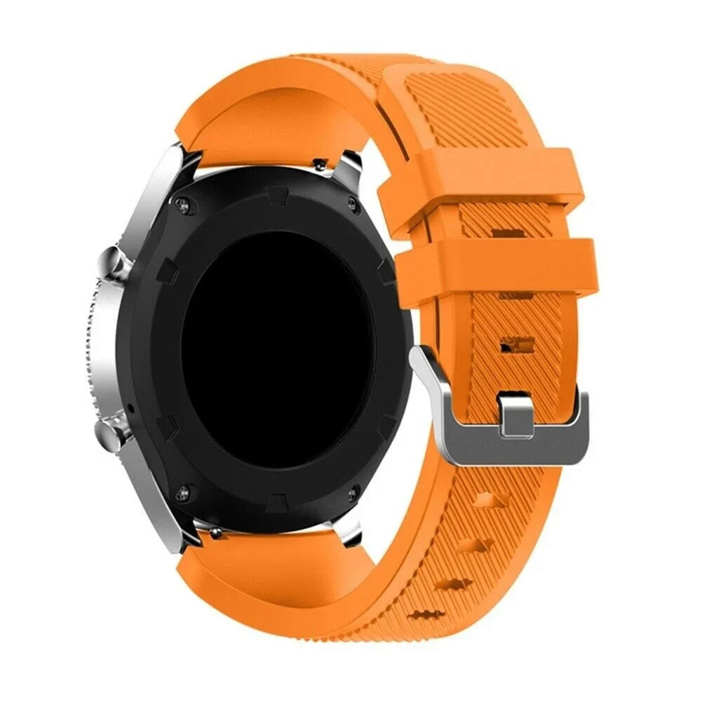 سوار سيليكون برتقالي لساعة Samsung Galaxy Watch 4 Classic مقاس 46 مم بإغلاق بإبزيم تقليدي