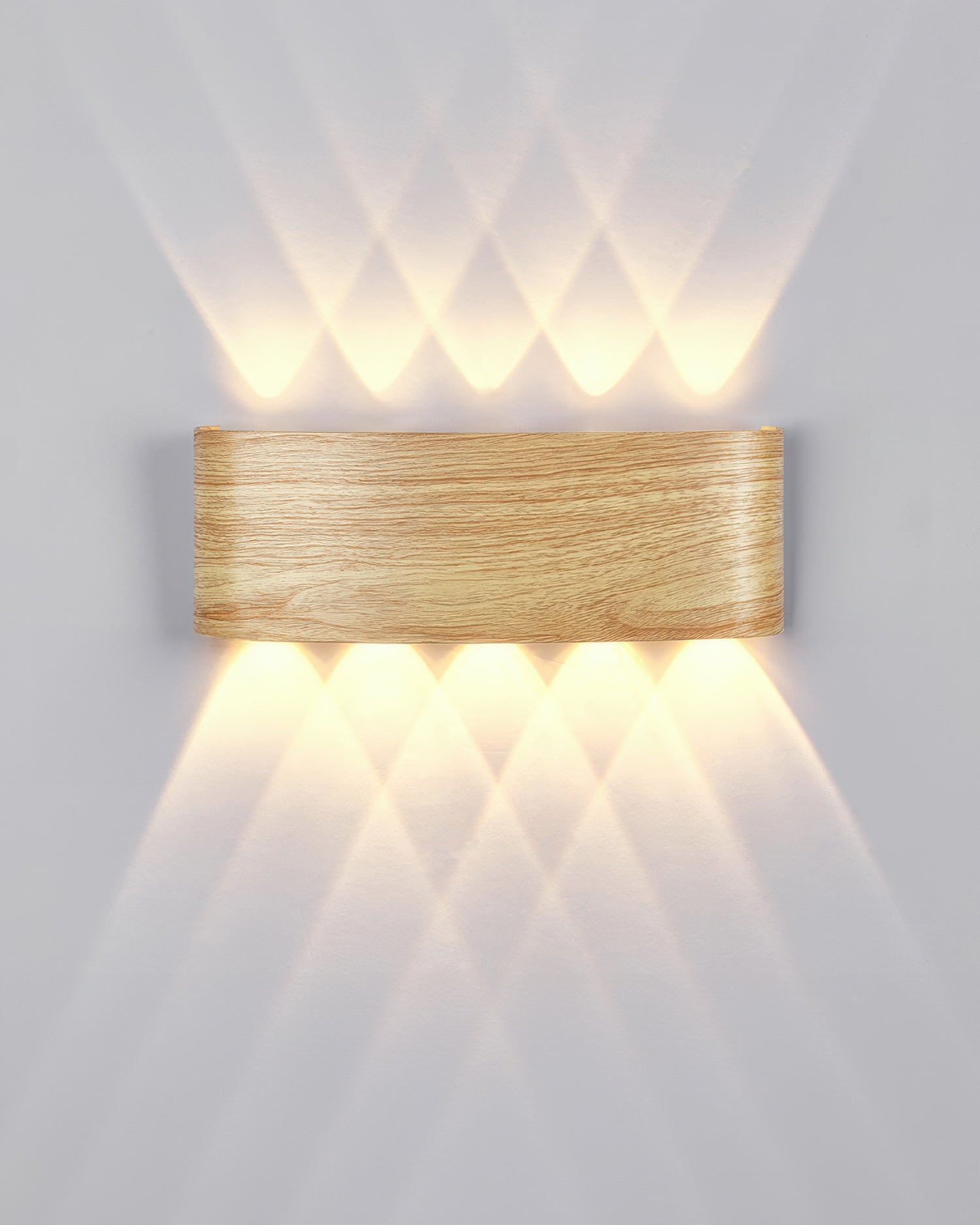 Wood Grain LED Wall Light 10W Warm White 3000K Indoor Outdoor IP65