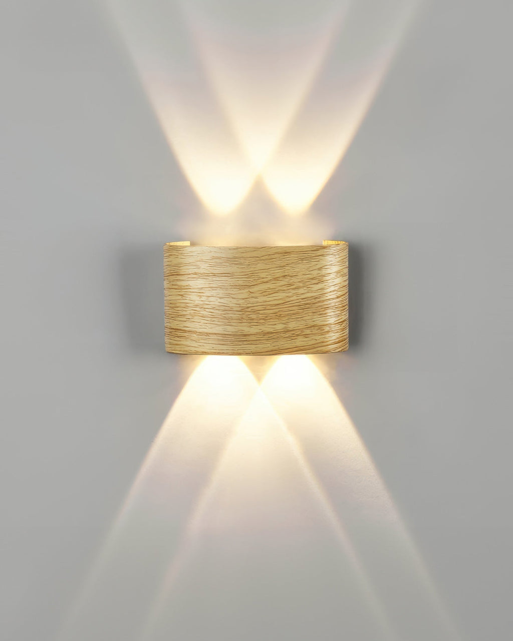 Wood Grain LED Wall Light 10W Warm White 3000K Indoor Outdoor IP65