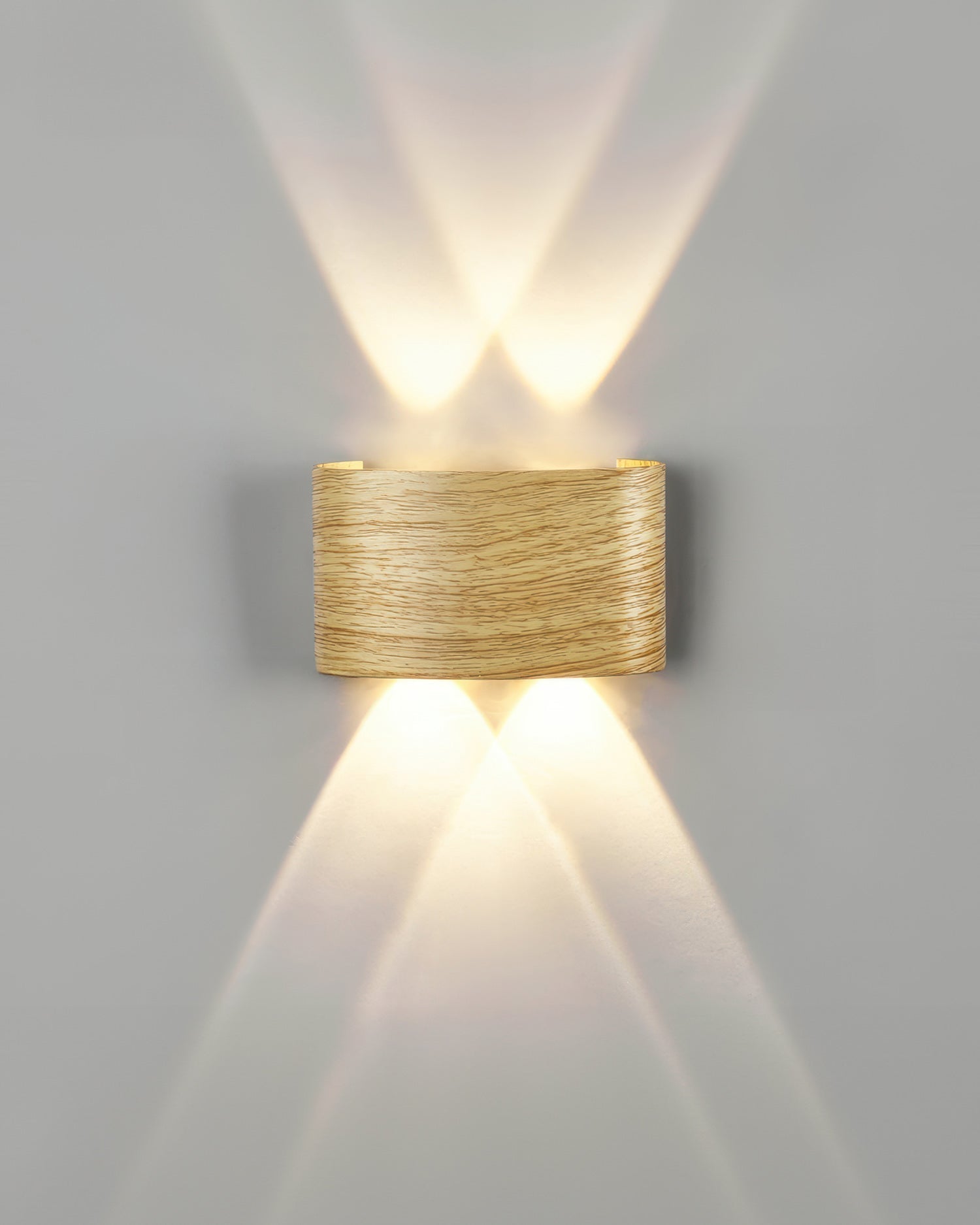 Wood Grain LED Wall Light 10W Warm White 3000K Indoor Outdoor IP65