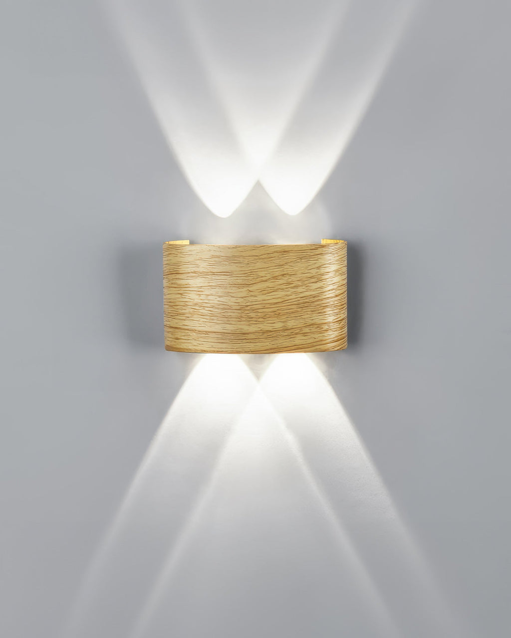 Wood Grain LED Wall Light 10W Warm White 3000K Indoor Outdoor IP65