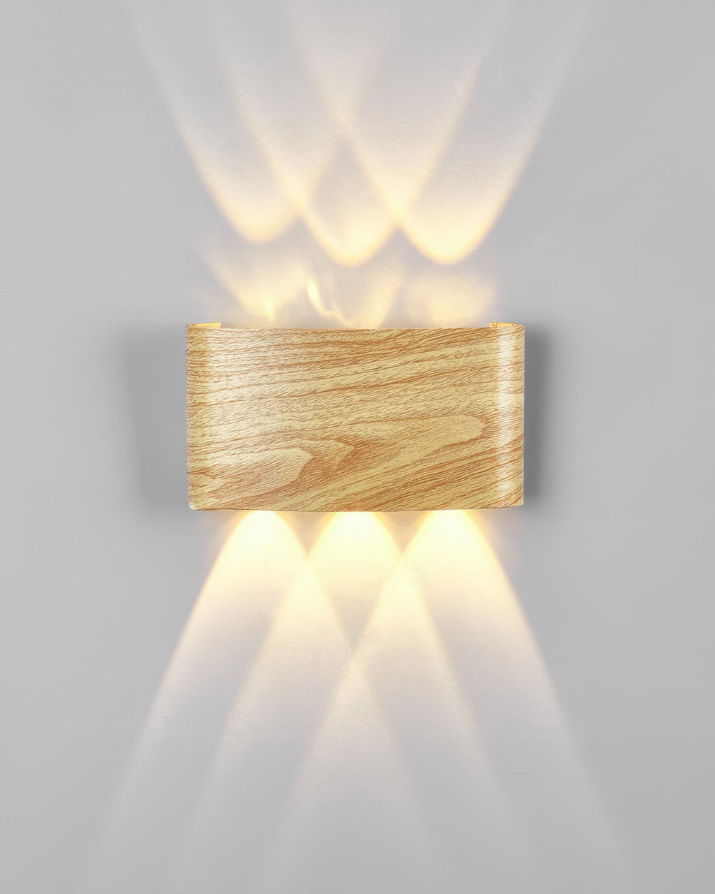 Wood Grain LED Wall Light 10W Warm White 3000K Indoor Outdoor IP65
