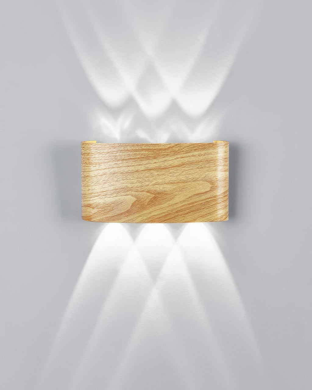 Wood Grain LED Wall Light 10W Warm White 3000K Indoor Outdoor IP65