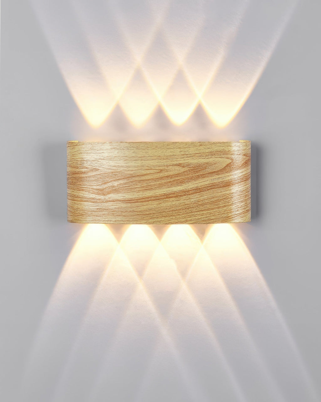 Wood Grain LED Wall Light 10W Warm White 3000K Indoor Outdoor IP65