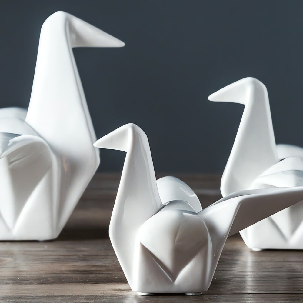 Origami-Inspired Ceramic Bird Statue | Ka-mostore