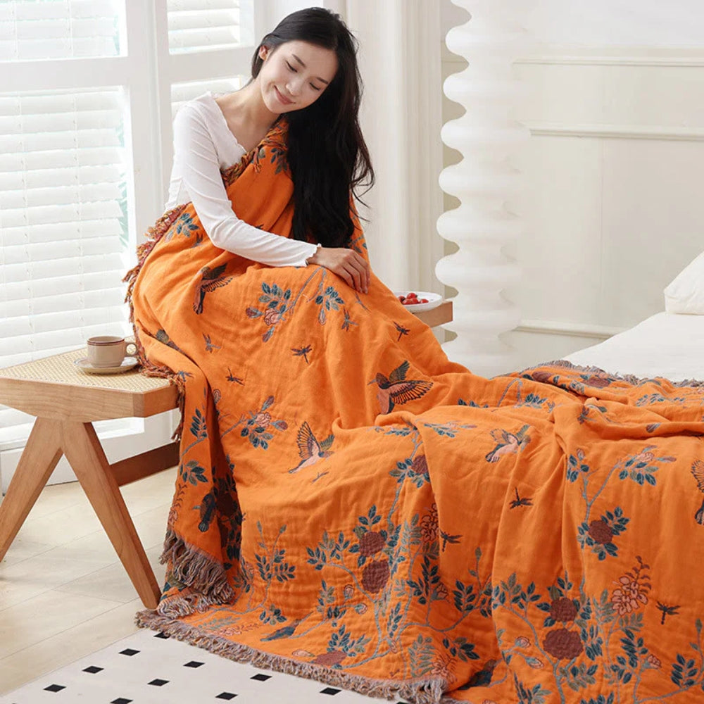 Textured Layered Gauze Cotton Throw | Ka-mostore
