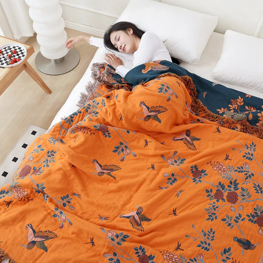Textured Layered Gauze Cotton Throw | Ka-mostore