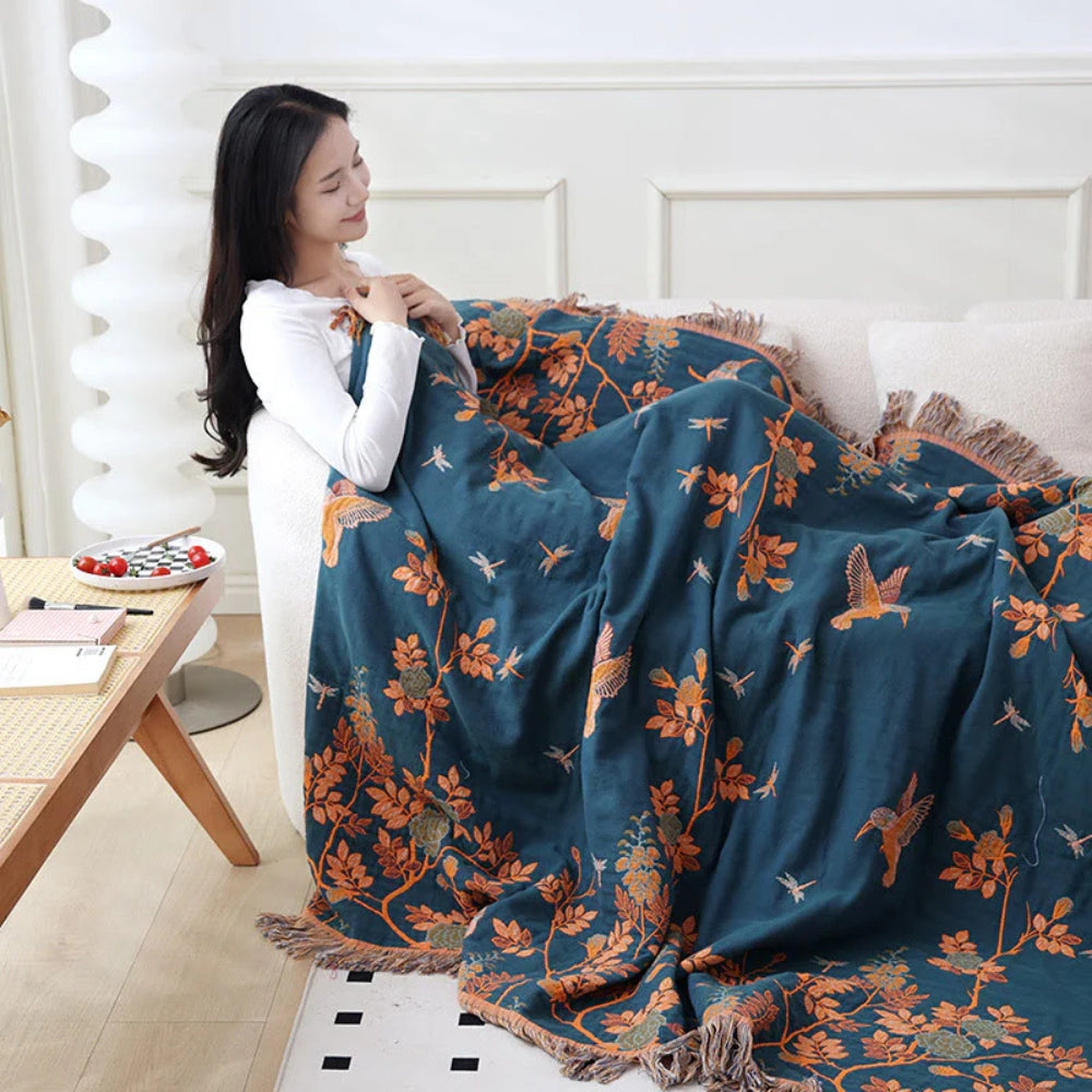 Textured Layered Gauze Cotton Throw | Ka-mostore