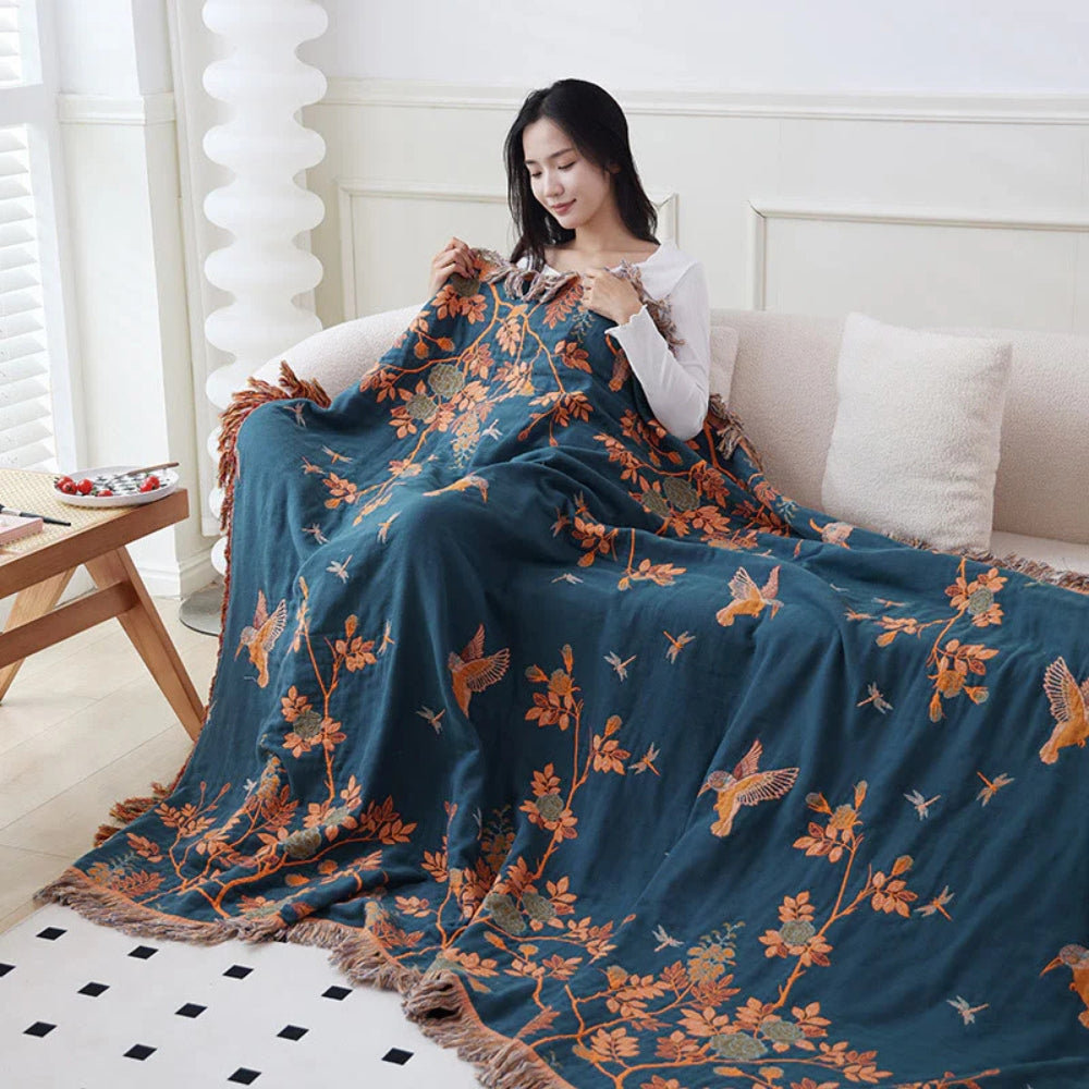 Textured Layered Gauze Cotton Throw | Ka-mostore
