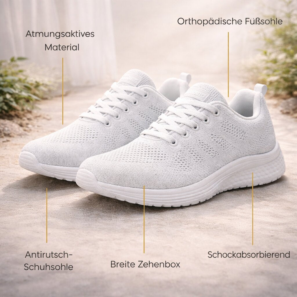 OrthoLivia Orthopädische Damensneaker — Fußgewölbestütze, stabilisierende Sohle bei Fußschmerzen
