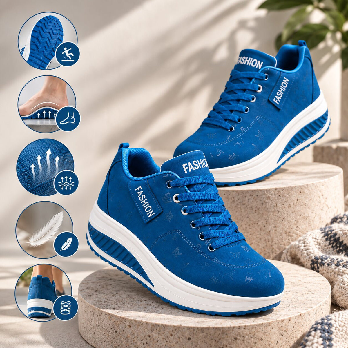 Sneakers ortopediche da donna Aircelle — Tessuto a rete traspirante, plantare di supporto, suola con cuscinetto d'aria
