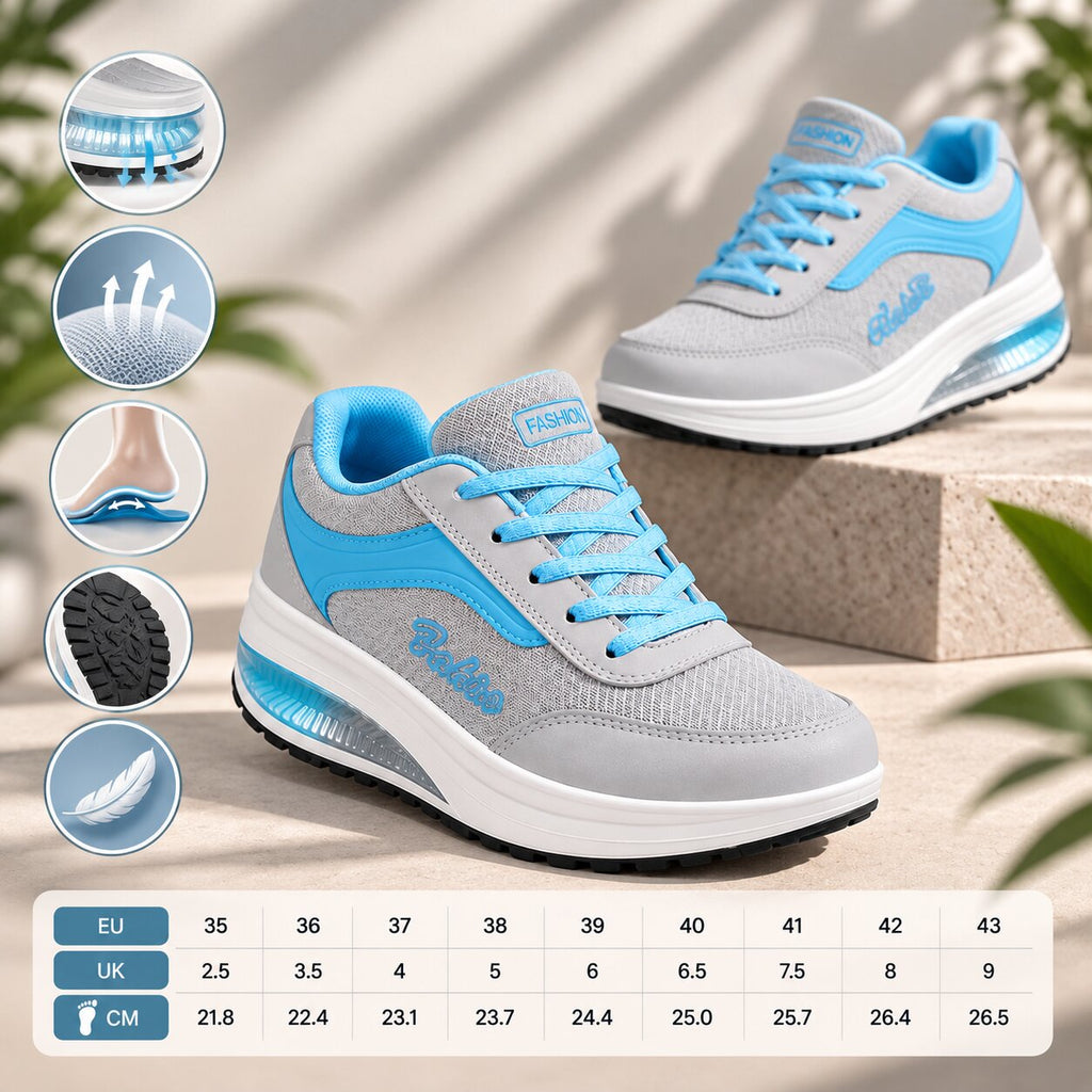 Sneakers ortopediche da donna Aircelle — Tessuto a rete traspirante, plantare di supporto, suola con cuscinetto d'aria