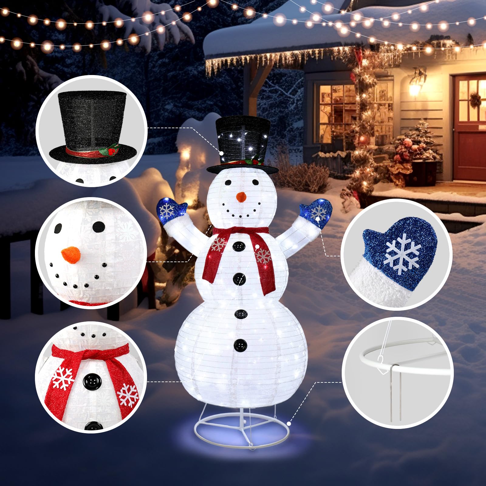 Outdoor Christmas Snowman Light Decoration | Ka-mostore