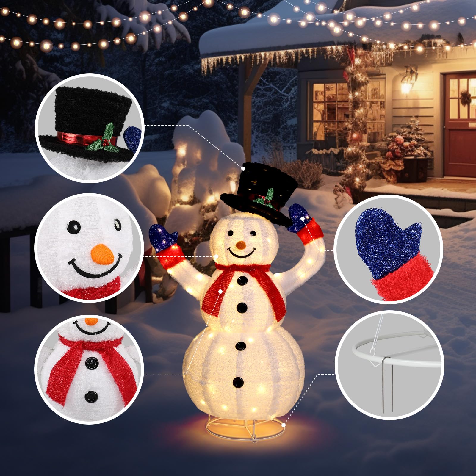 Outdoor Christmas Snowman Light Decoration | Ka-mostore