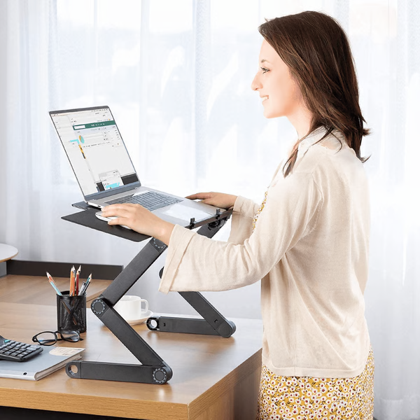 Ergonomic Adjustable Laptop Stand With Rotating Legs And Mouse Pad For 21 Inch Laptops