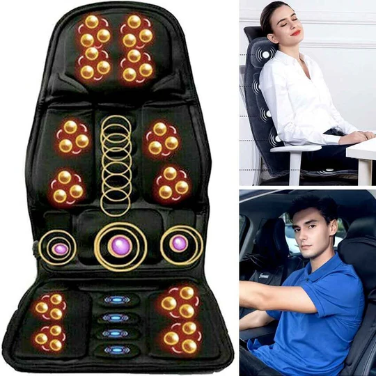 Back And Neck Heated Massage Pillow With 8 Modes For Car Or Chair