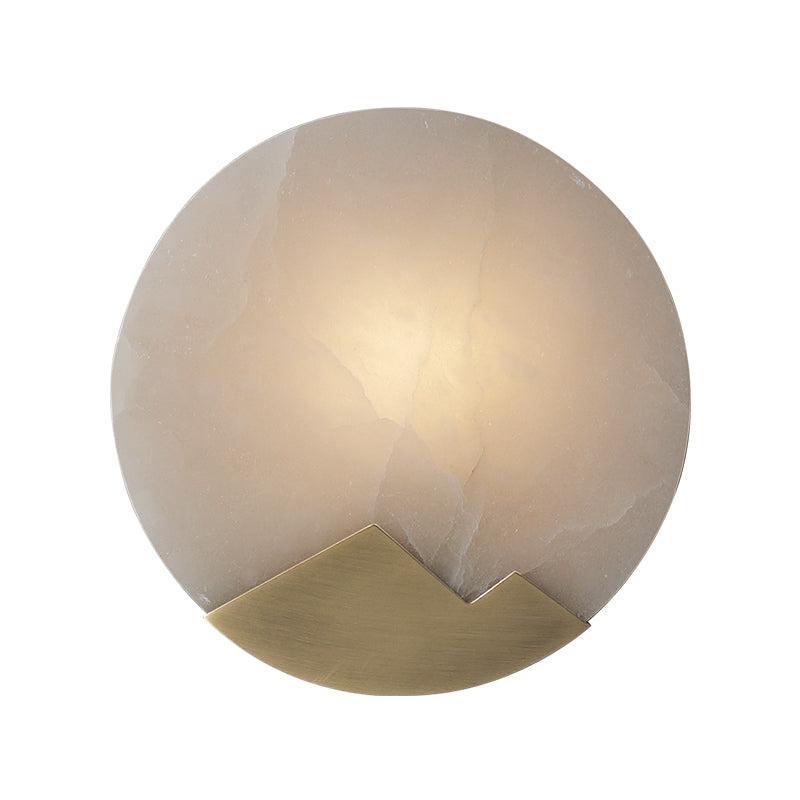 Luminux Marble Wall Light With Led And Brass Accents In Nordic Style Interiors, Elegant Lighting