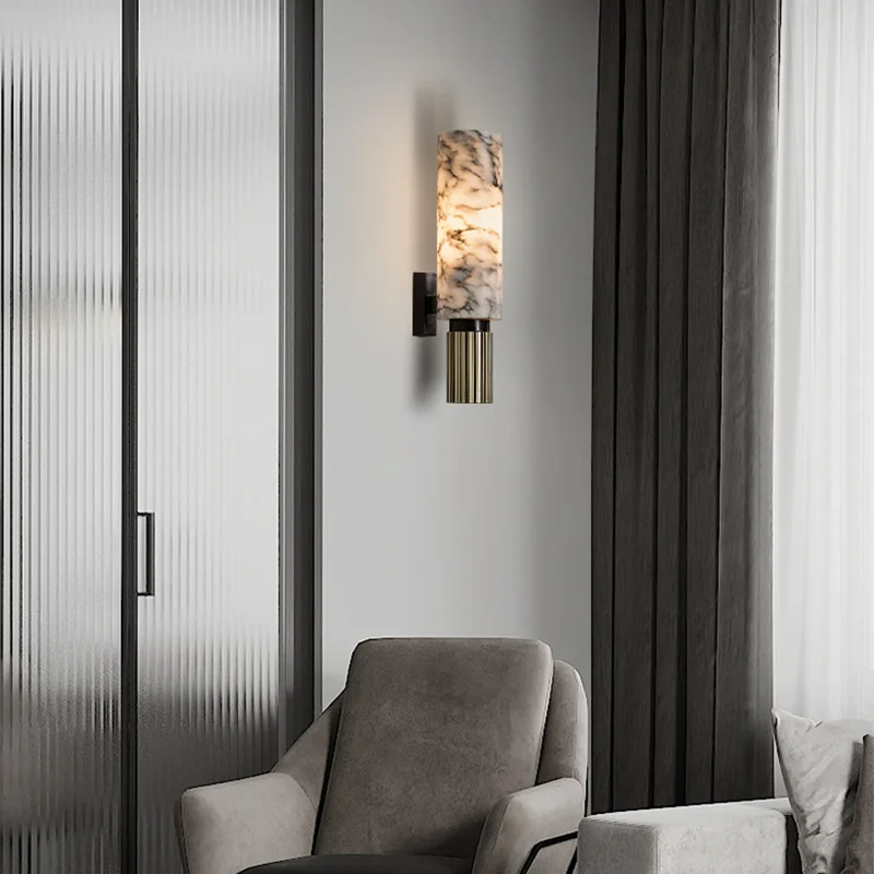 Dimmable Astra Wall Lamp In Marble Finish For Living Rooms And Entryways Modern Style Accent For Walls