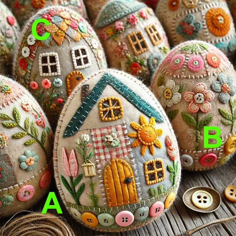 Patchwork Felt Egg House DIY Kit | Ka-mostore