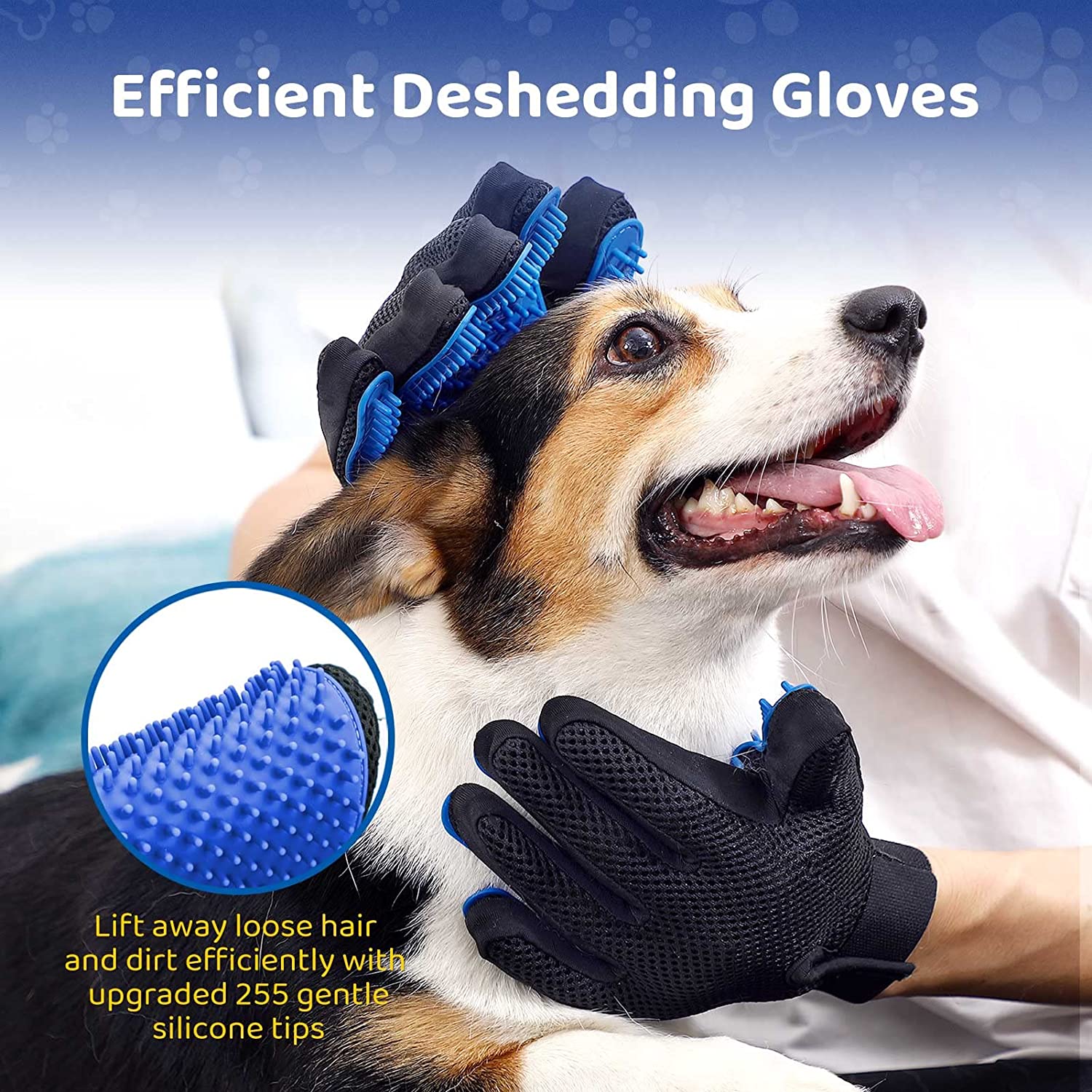 PET GROOMING GLOVE - SOFT AND EFFICIENT HAIR REMOVER FOR DOGS AND CATS | Ka-mostore