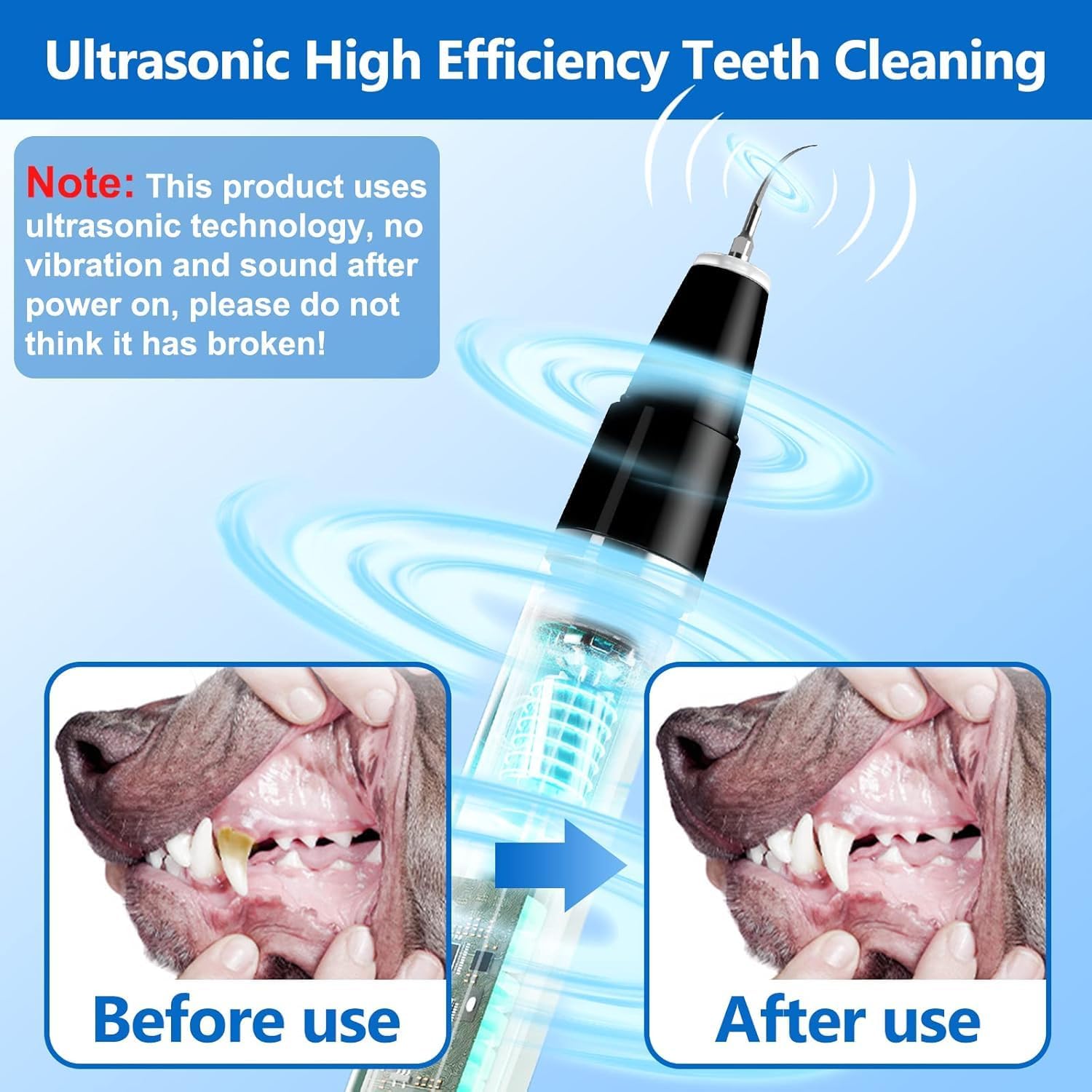 Pet Ultrasonic Tooth Cleaner for Dogs and Cats Pro Dental Cleaning