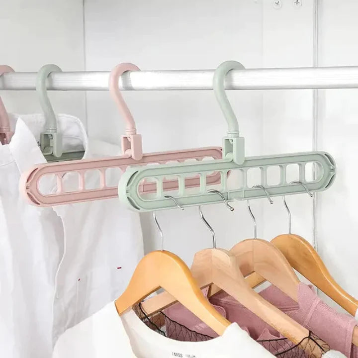 3-Pack Vertical Clothes Hanger Organizers — 9-Hanger Capacity, Horizontal or Vertical Hanging