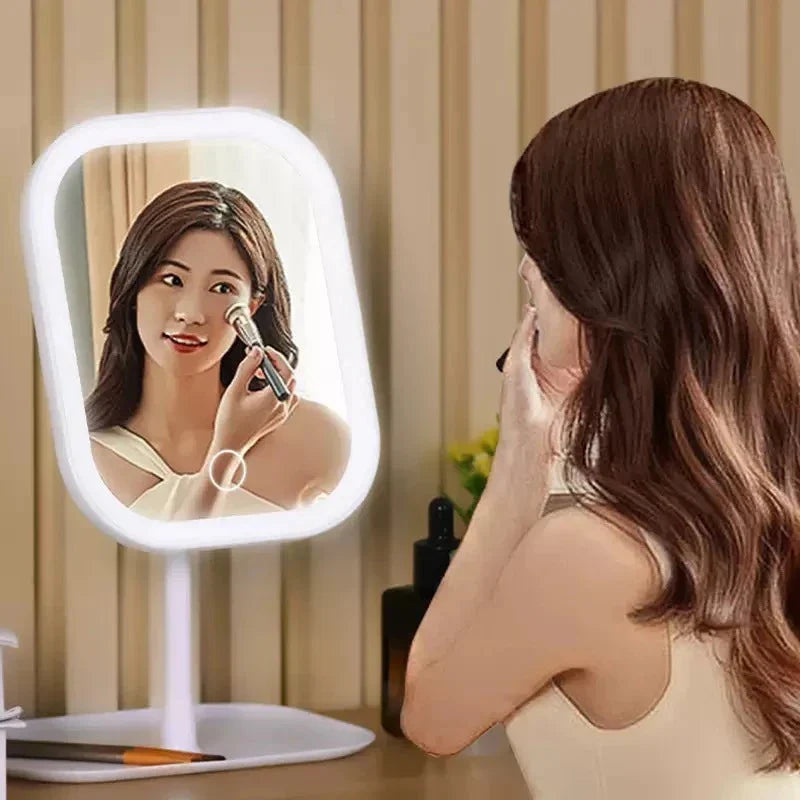 Three-Mode Dimmable LED Makeup Mirror With Touch Control For Tabletop Use