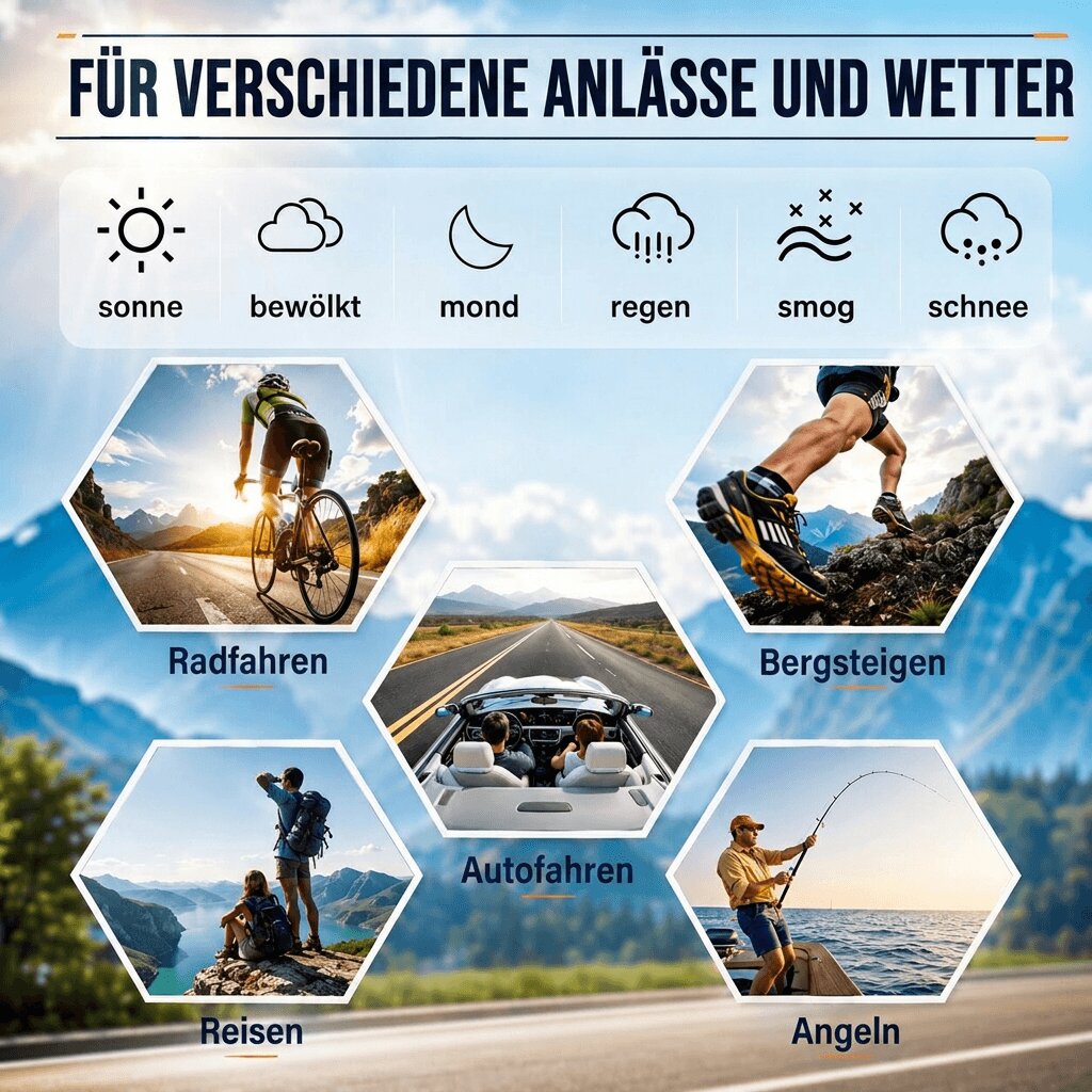 Dämmerblick meekleurende UV400-zonnebril — Lichtadaptieve lenzen