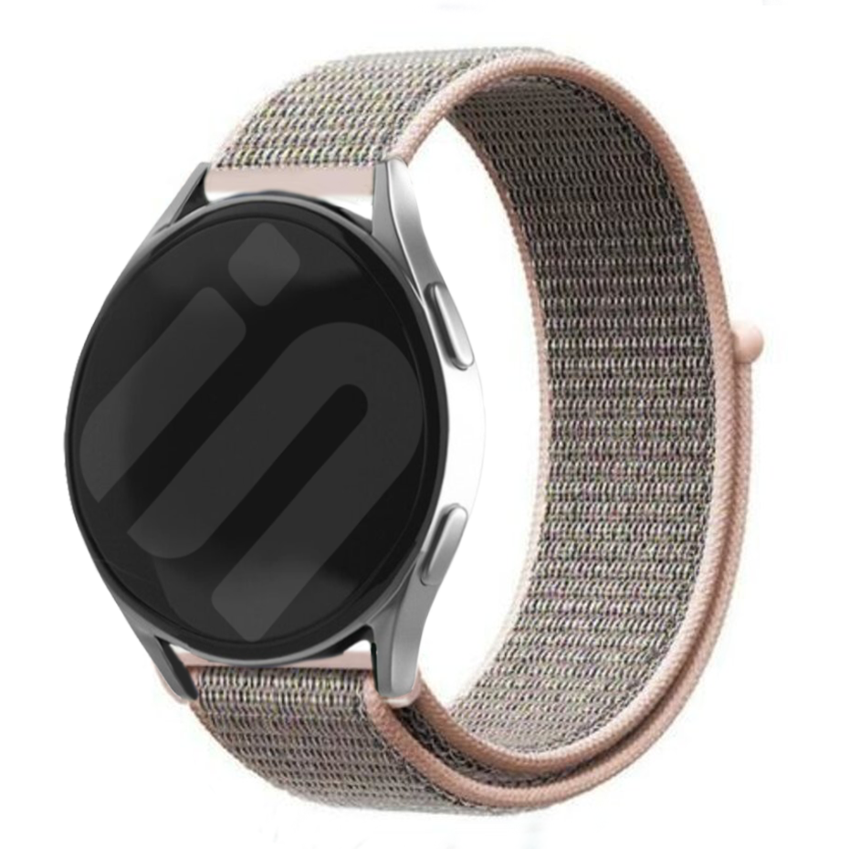 40 mm nylonarmband för Samsung Galaxy Watch 7 – grått och rosa