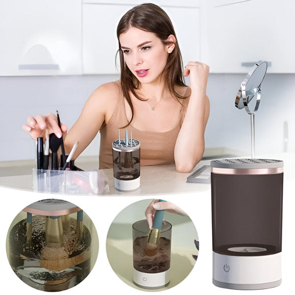 Limpiador eléctrico de brochas de maquillaje PinselClean - dispositivo de limpieza con un solo toque