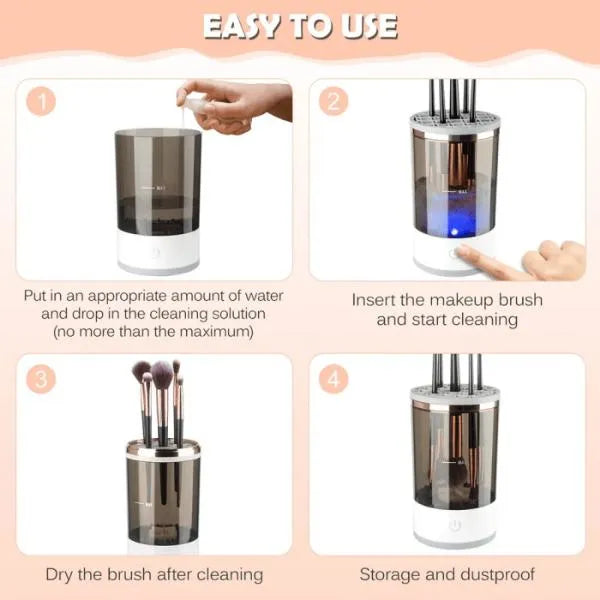 Limpiador eléctrico de brochas de maquillaje PinselClean - dispositivo de limpieza con un solo toque