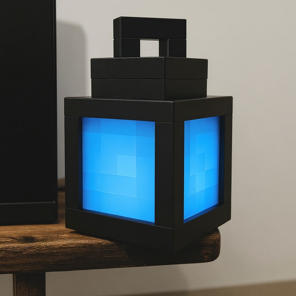 Lámpara de luz pixelada de Minecraft — Luz de mesa inalámbrica de 16 colores