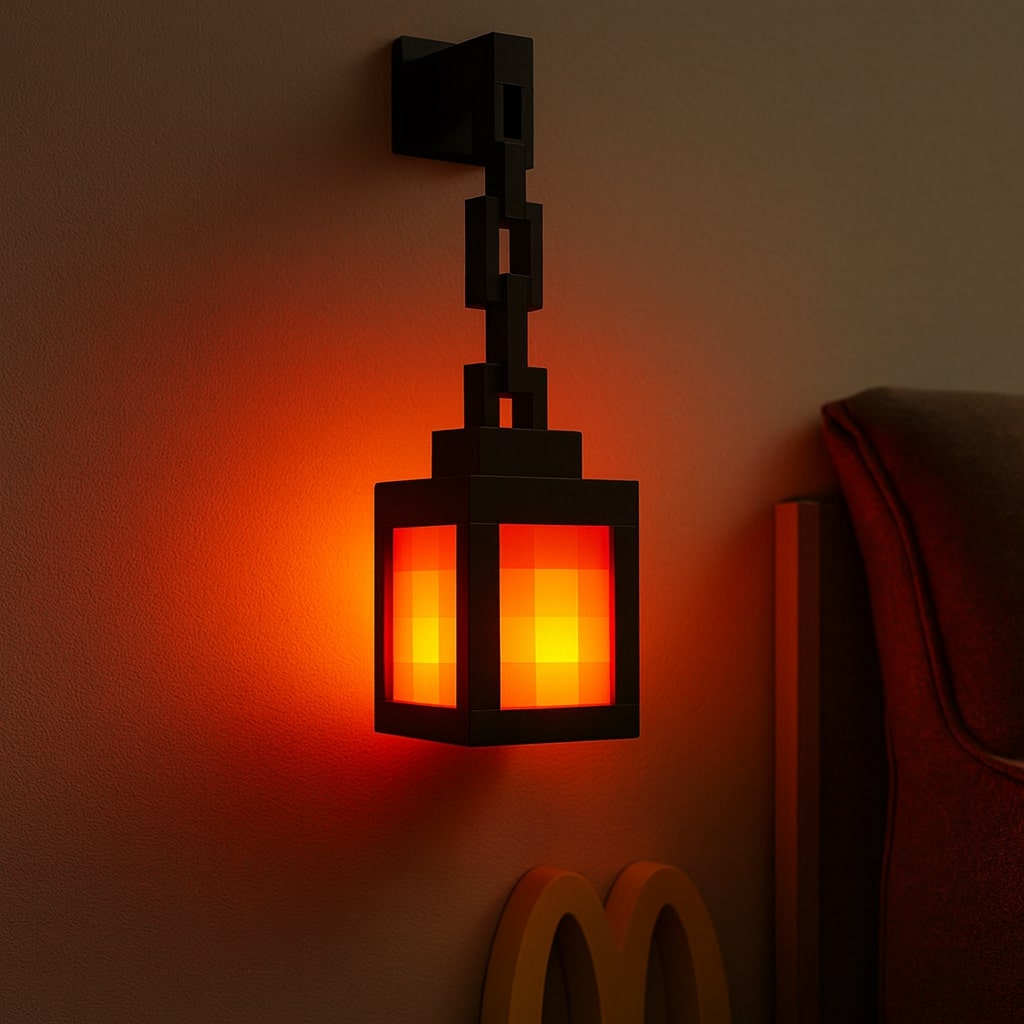 Lámpara de luz pixelada de Minecraft — Luz de mesa inalámbrica de 16 colores