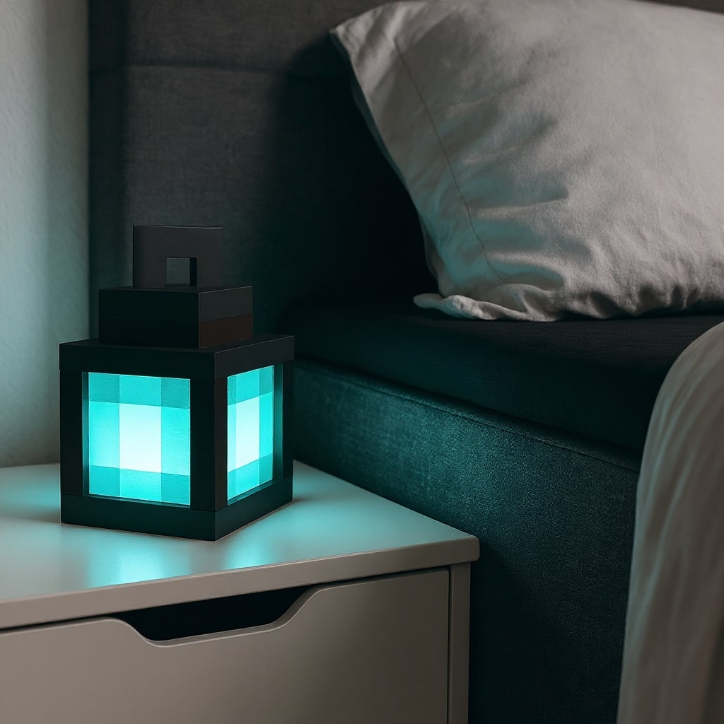 Lámpara de luz pixelada de Minecraft — Luz de mesa inalámbrica de 16 colores