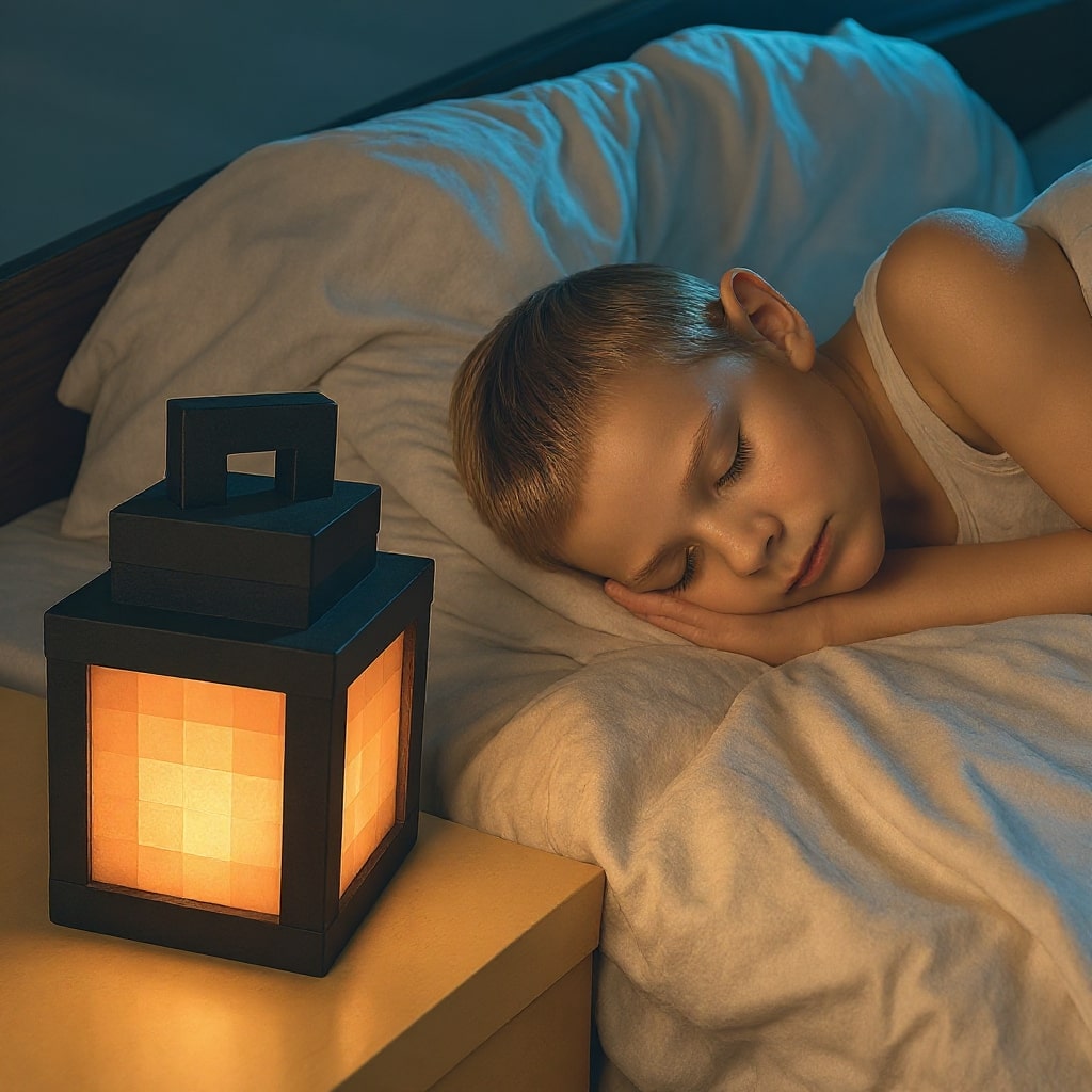 Lámpara de luz pixelada de Minecraft — Luz de mesa inalámbrica de 16 colores
