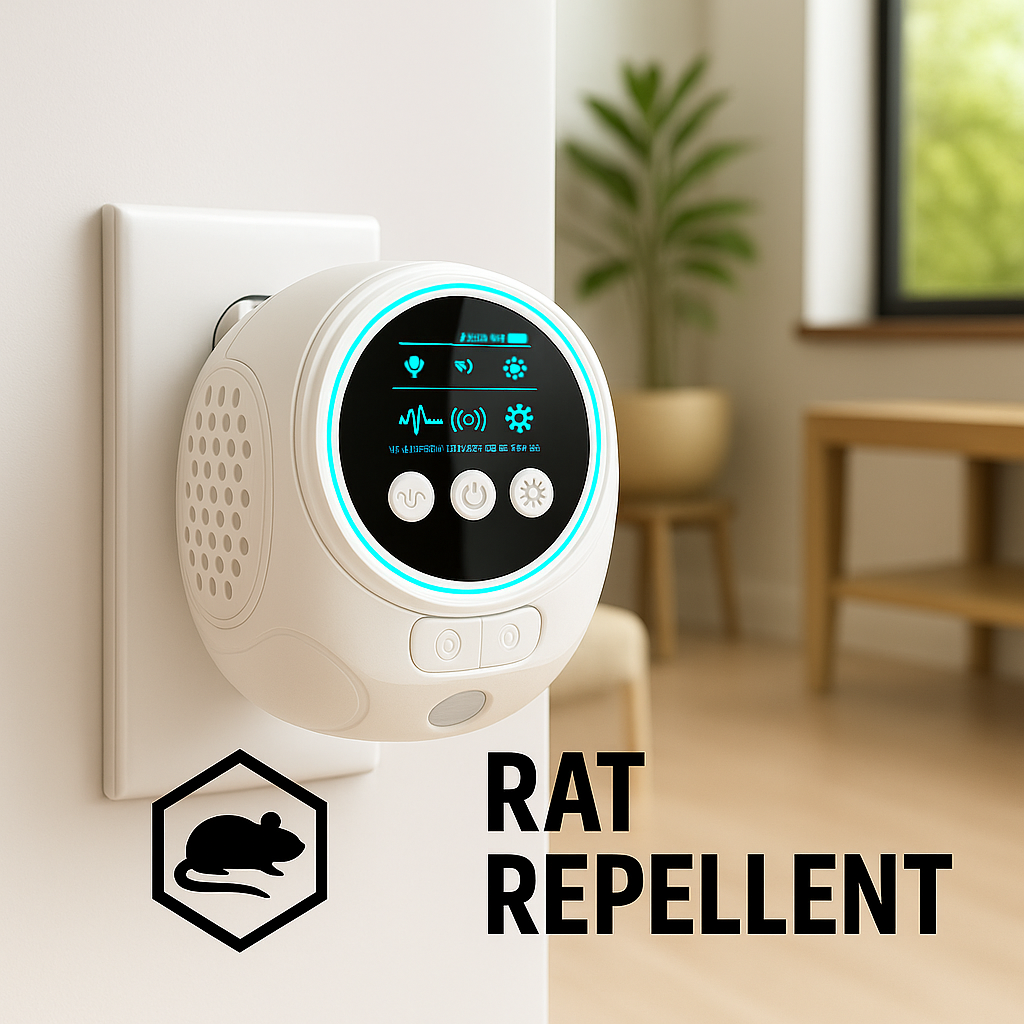 Plug-In Ultrasonic Rat Repeller Silent 3200 Sq Ft In/Out | Ka-mostore