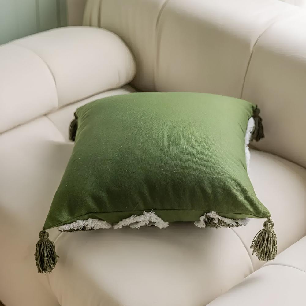 Plush Leaf With Tassel Cushion Cover | Ka-mostore