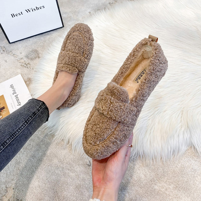 Women's Plush Loafer House Shoes | Ka-mostore