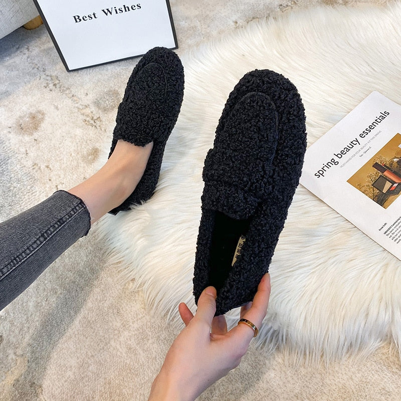Women's Plush Loafer House Shoes | Ka-mostore